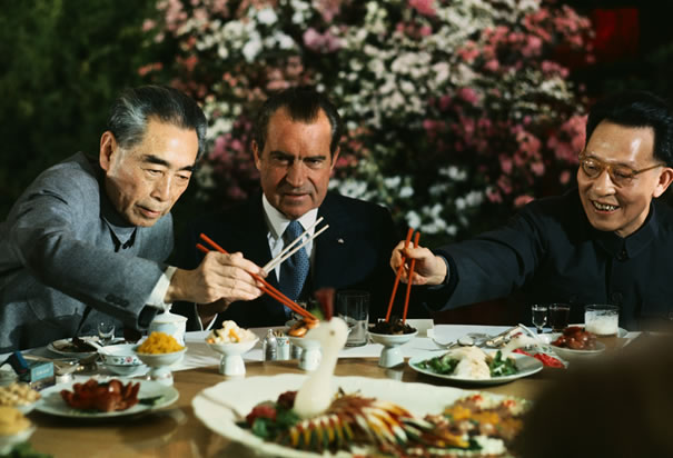 Zhou Enlai, Richard Nixon, and Zhang Chunqiao